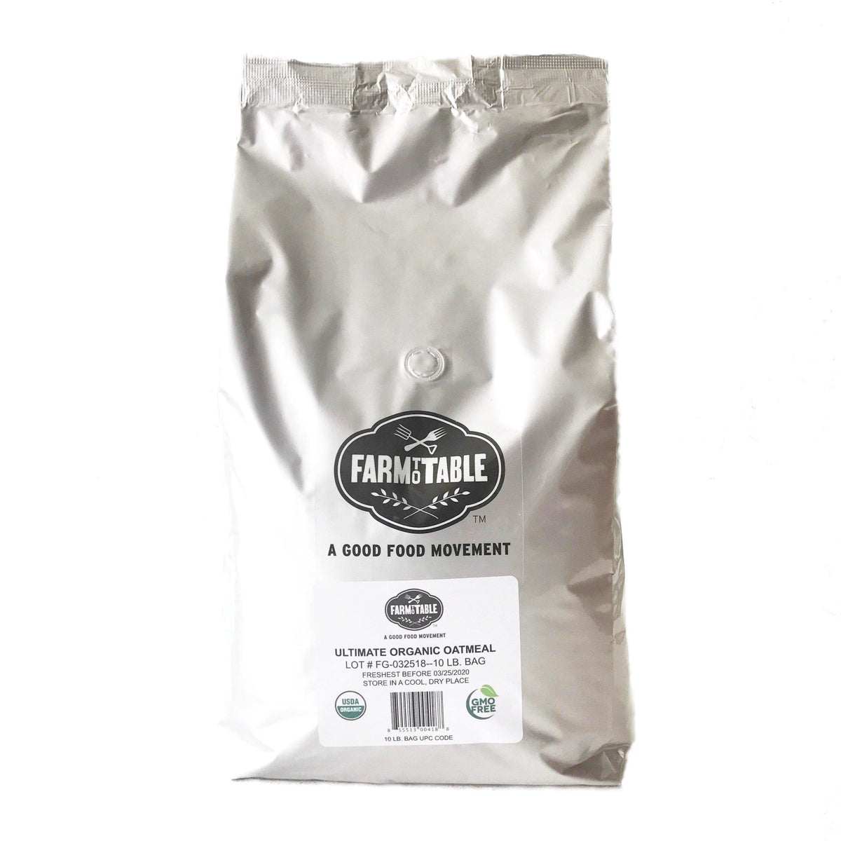 Ultimate Organic Whole Grain & Oatmeal 10-lb. cafe bag Auto renew - Farm to Table Foods