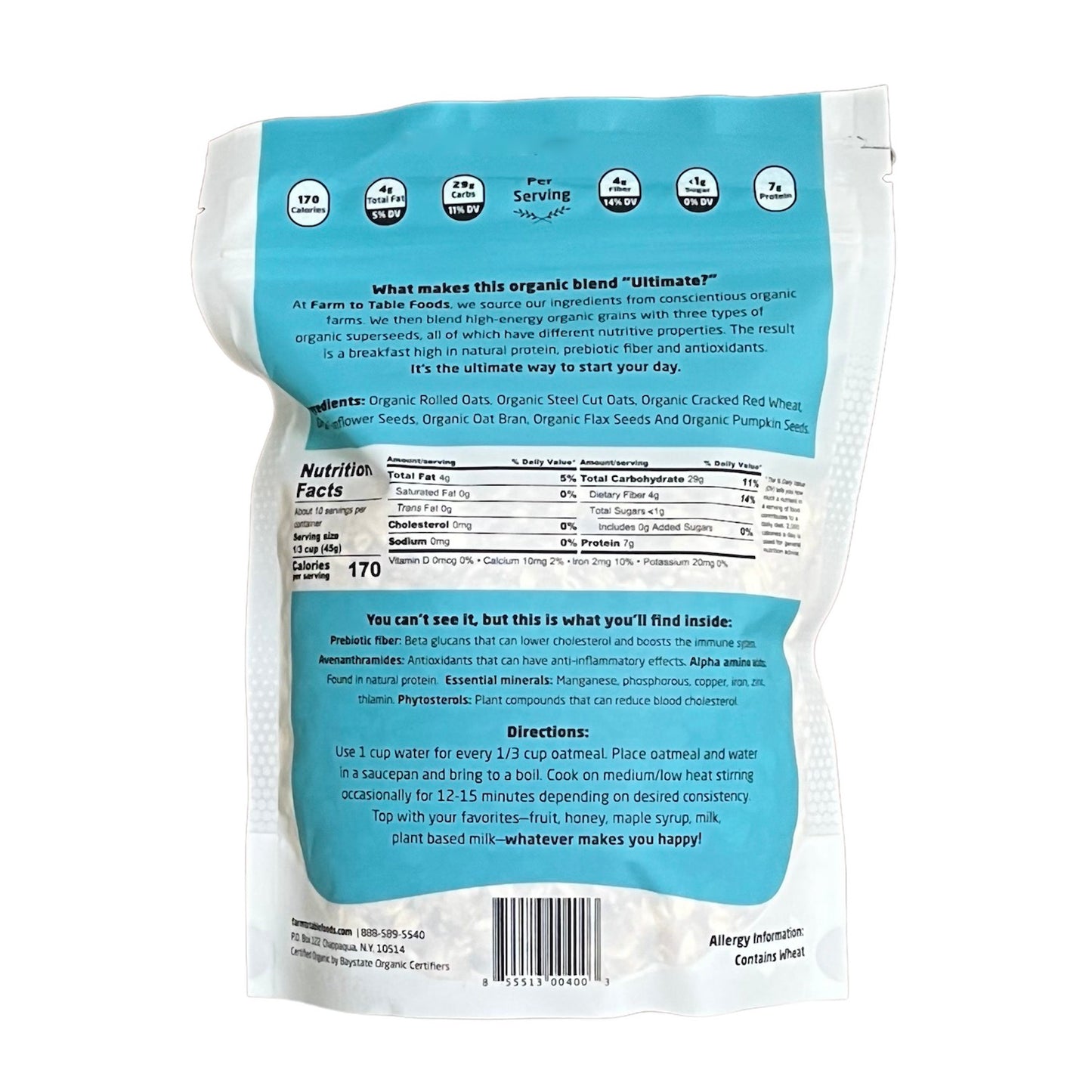 Ultimate Organic Whole Grain & Oatmeal--3- 16 oz bags Auto renew