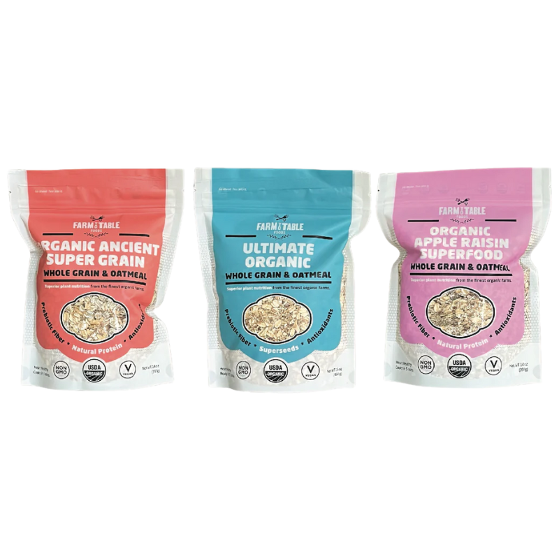 Organic Oatmeal Blends - Combo 3 Pack (2- 14 oz. and 1- 16 oz. bag)